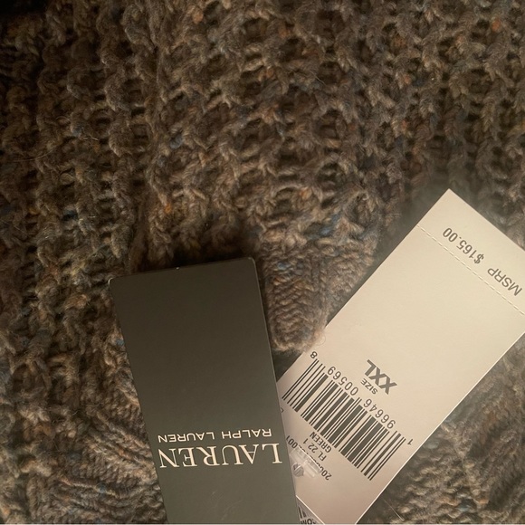 Ralph Lauren Lauren XXL Green Wool Alpaca Blend Cable Knit Sweater $165 NWT - Picture 2 of 5